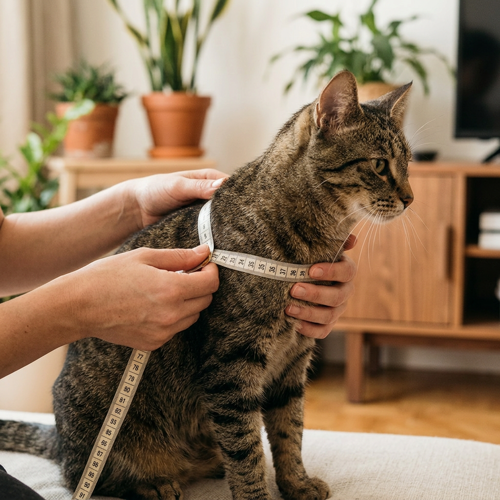 Measuring your cat for a Harness. Nancy Allen.